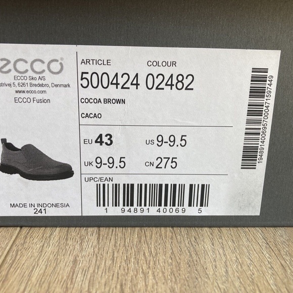 Men's ECCO Fusion Slip-On Shoe | Full Grain Nubuck Leather Cocoa Brown, US 9-9.5 - Picture 6 of 6